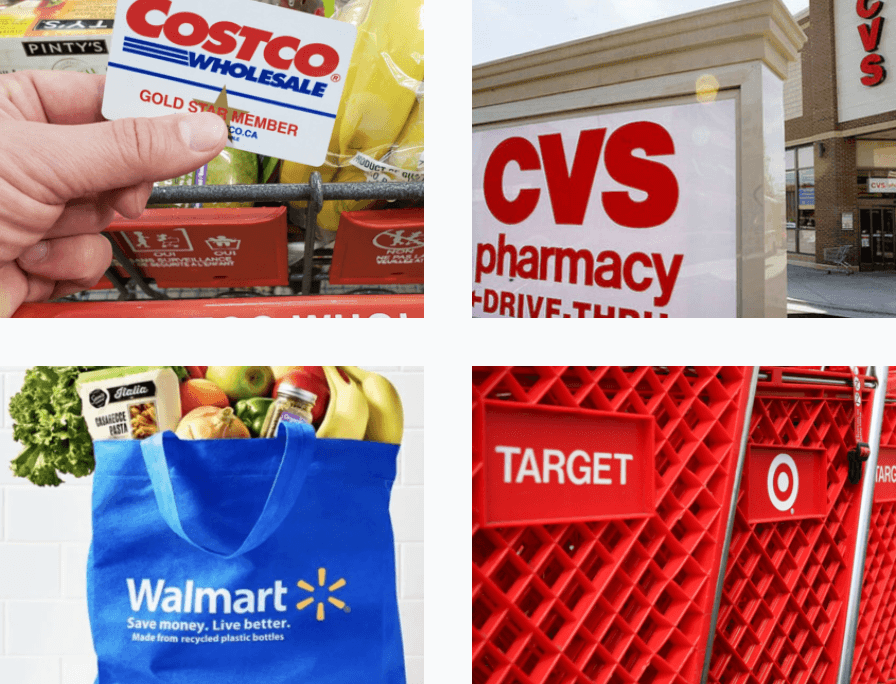 Collage of 4 retailers